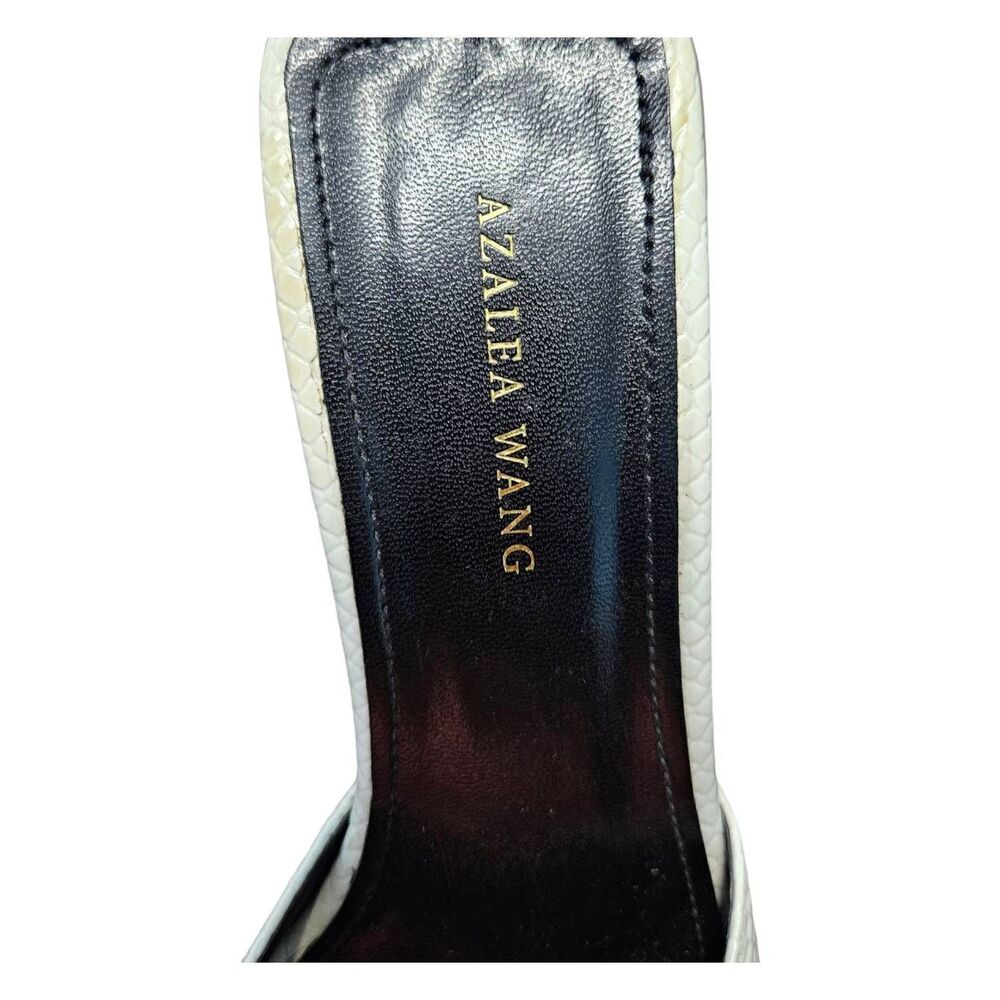 Azalea Wang White Textured Open Toe Mules Size 8.5 - Picture 8 of 10